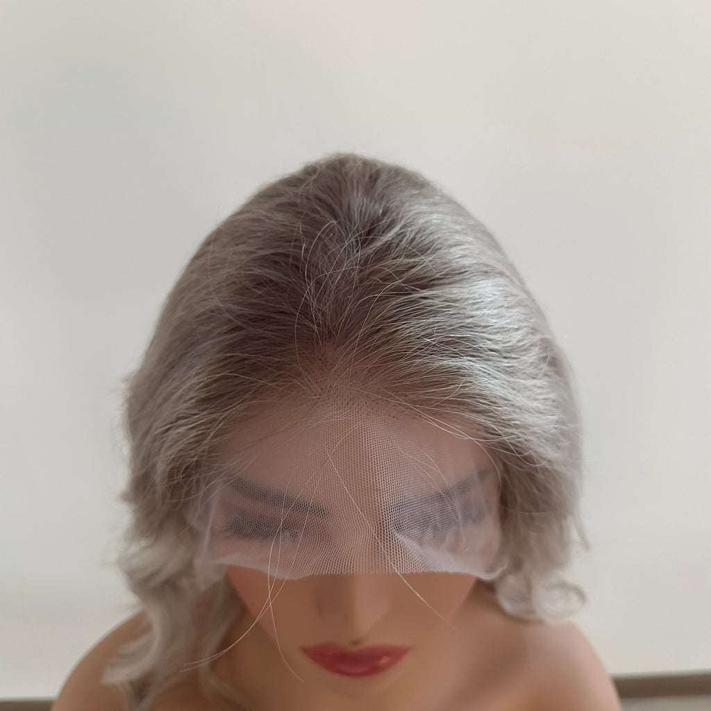 Ash Brown Honey Blonde Highlights Lace Frontal Balayage Wig Real Women Caucasian 100% Human Hair