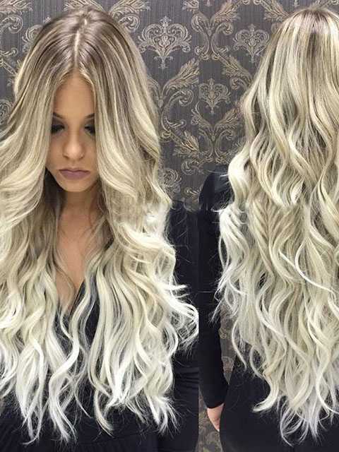 Long Ombre Blonde Human Wigs Real Human Lace Front Wigs 360 lace Wigs with bady hair