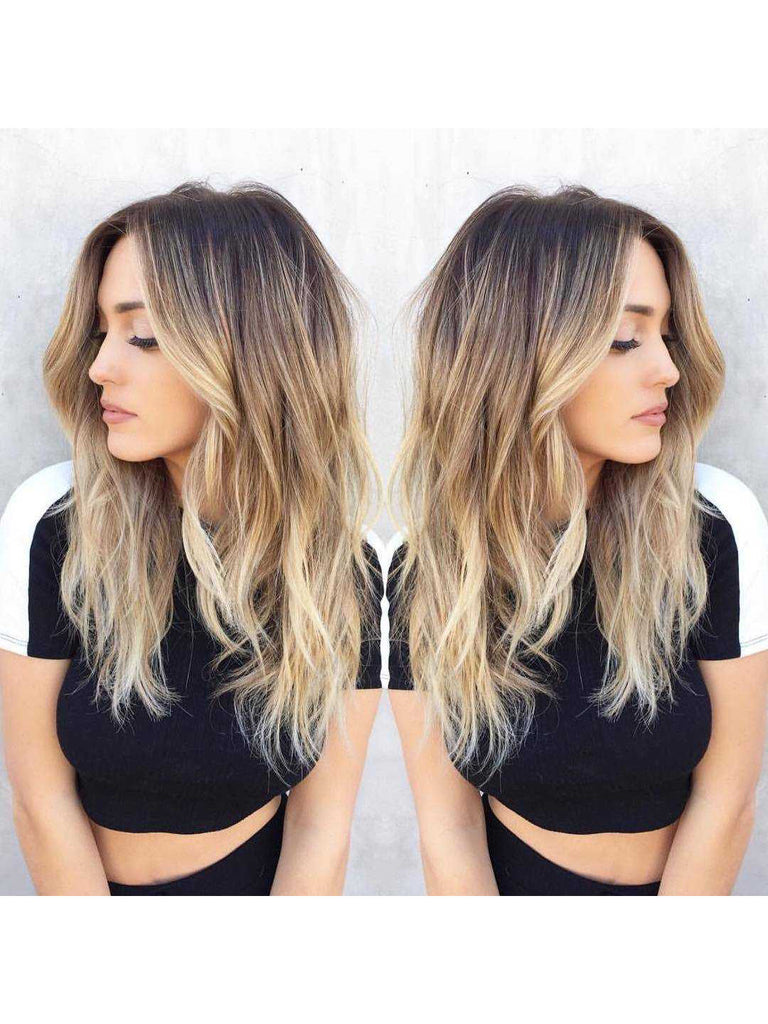 Ombre Blonde Human Lace Front Wigs replucked 3 Tones 360 Lace Wigs Preplucked Hairline with Baby Hair