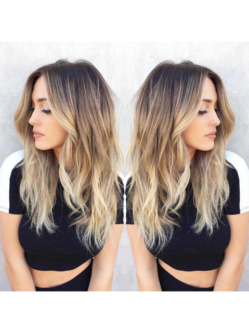Ombre Blonde Human Lace Front Wigs replucked 3 Tones 360 Lace Wigs Preplucked Hairline with Baby Hair