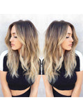 Ombre Blonde Human Lace Front Wigs replucked 3 Tones 360 Lace Wigs Preplucked Hairline with Baby Hair