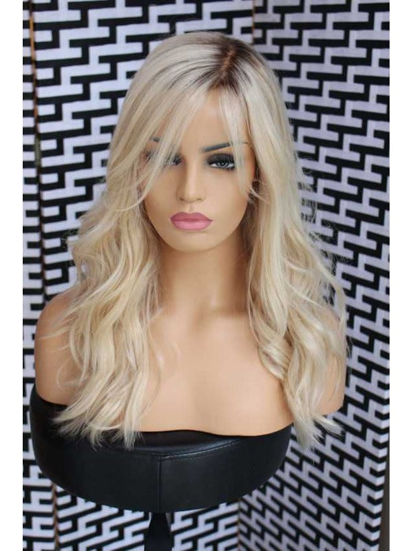 Long Ombre Blonde Human Lace Front Wigs 2 tones 100%  Human 150 Density Preplucked Wigs