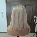 Ombre Blonde Short Bob  Human Wigs Lace Front Wigs Natural Hairline