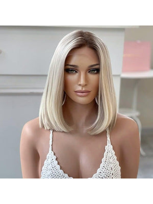 Blonde Straight Long Bob Human Hair Wig