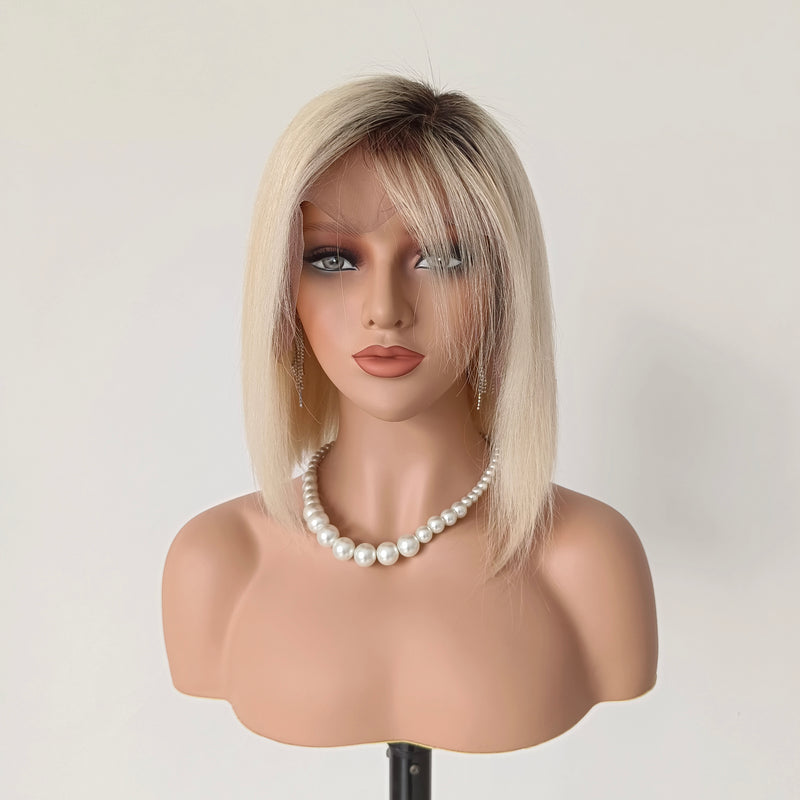 Ombre Blonde Short Bob wigs Human Hair lace Front Wigs 360 Short Bob Blonde Human wigs