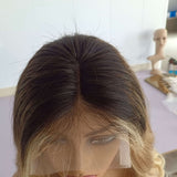 Ombre Blonde Human Lace Front Wigs replucked 3 Tones 360 Lace Wigs Preplucked Hairline with Baby Hair