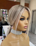 Ombre Blonde Short Bob  Human Wigs Lace Front Wigs Natural Hairline