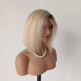 Ombre Blonde Short Bob wigs Human Hair lace Front Wigs 360 Short Bob Blonde Human wigs