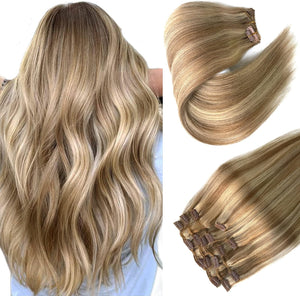 Blonde  Clip in Hair Extensions