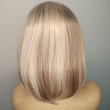 Highlight Ash Blonde Bob Wig Lace Front Human Hair Wigs Short Bob Straight Lace Front Wig