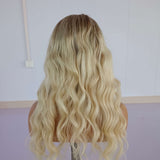 Long Ombre Blonde Human Wigs Real Human Lace Front Wigs 360 lace Wigs with bady hair