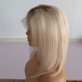 Ombre Blonde Short Bob Human Wigs Lace Front Wigs