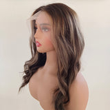 Ombre Brown Lace Front Wigs Body Wave Preplucked Highlight Human Hair Wigs