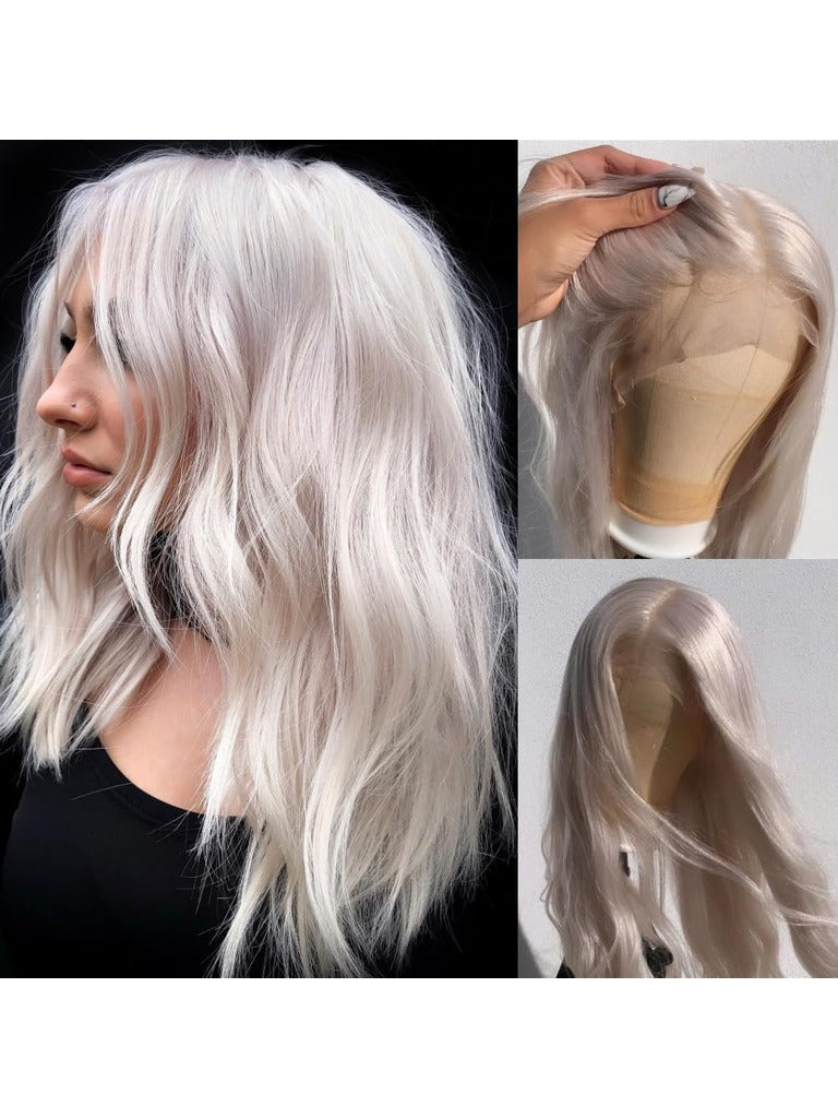 White Platinum Blonde Wigs Human Lace Front Wigs