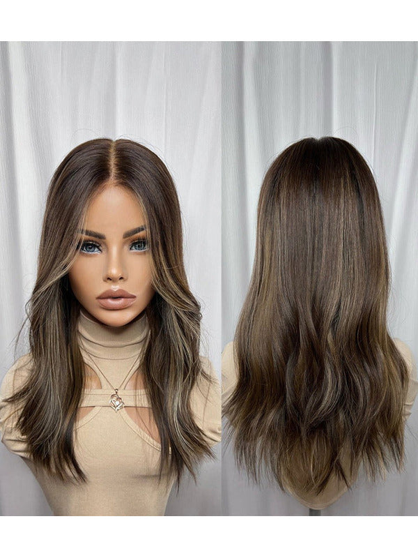 Ombre Brown Lace Front Wigs Body Wave Preplucked Highlight Human Hair Wigs