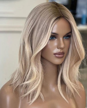 Ash Honey Blonde Lace Frontal Wig Natural Wave Glueless Real Wig