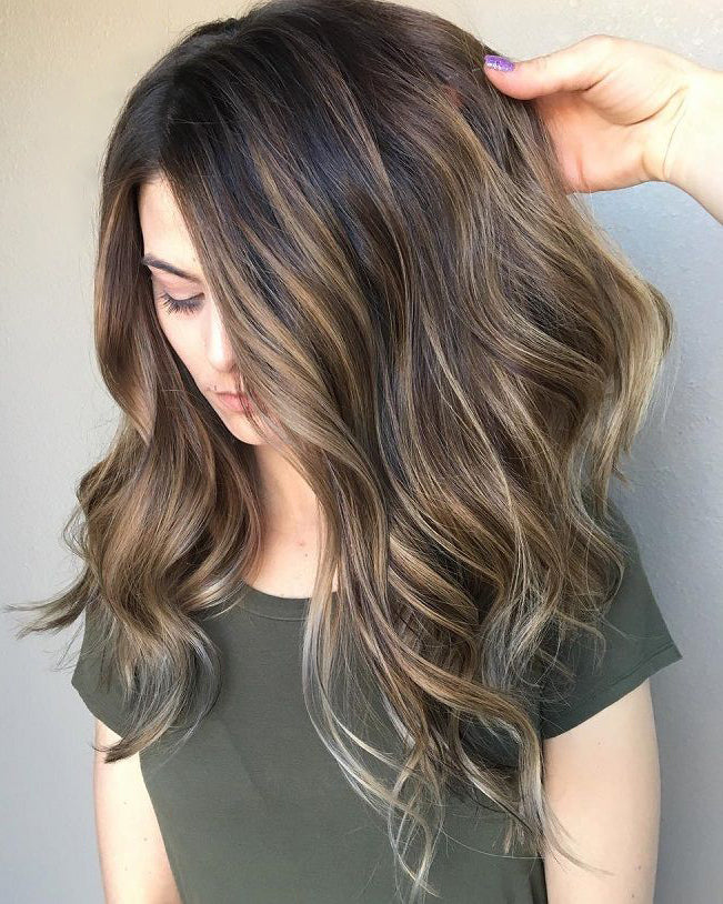 Ombre Lace Front Wig Honey Brown Highlight Colored Wavy Human Hair Wig Brown 100% Human Wigs