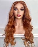Orange Ginger Brown Lace Front Human Hair Wigs