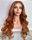 Orange Ginger Brown Lace Front Human Hair Wigs