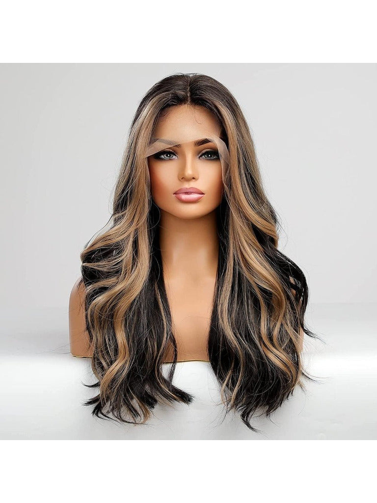 Black with Highlight Lace Wig Pre-Plucked  Human Hair