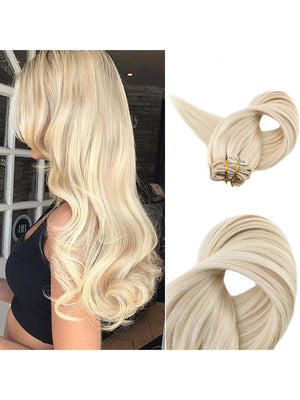 Lightest Blonde Clip in Hair Extensions (#60)