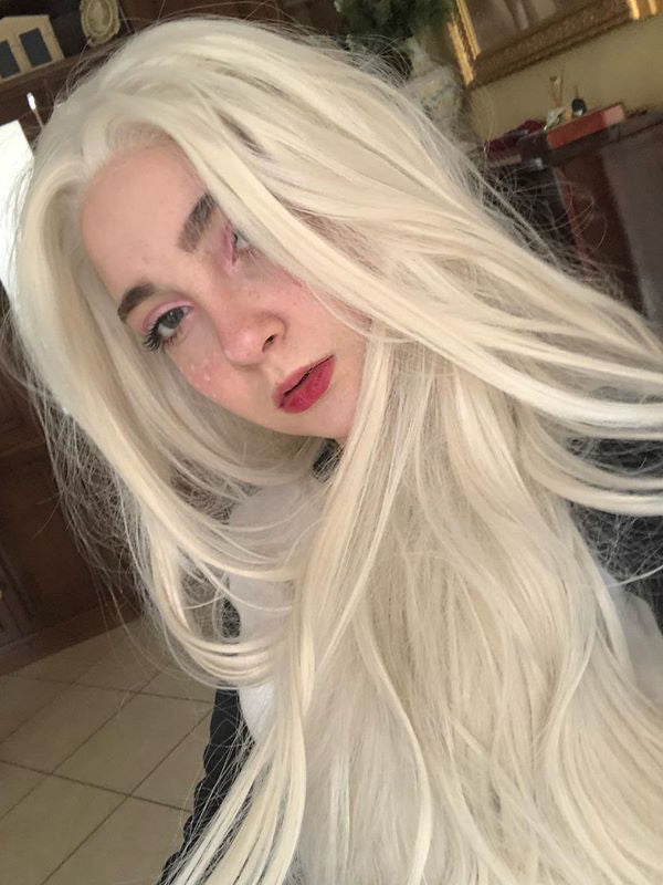 Long Wavy Blonde Synthetic Lace Front Wigs