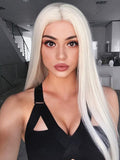 Long Straight Blonde Synthetic Lace Front Wigs