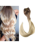 Ombre Blonde Clip in Hair Extensions (#6/#613)