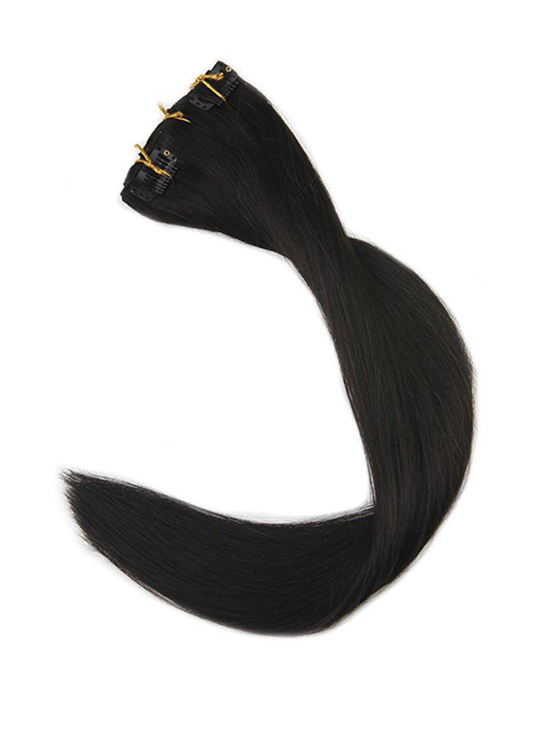 #1B Off Black Clip in Hair Extensions (#1B)