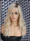 Long Ombre Blonde Human Lace Front Wigs 2 tones 100%  Human 150 Density Preplucked Wigs