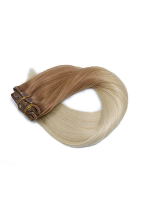 Ombre Blonde hair Extensions Golden Brown to Platinum Blonde #12 to #60