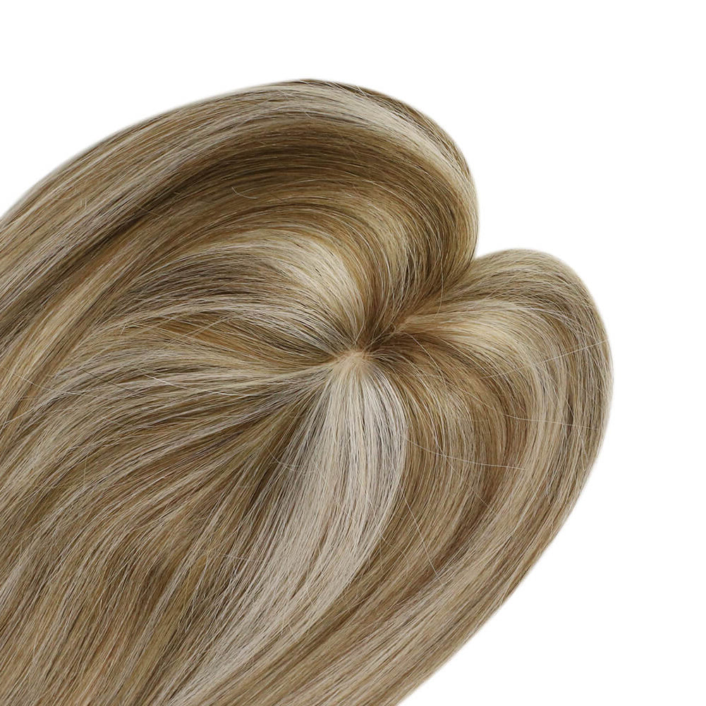 Real Human Hair Toppers for Women Hair Pieces Silk top Base Hand-Made Remy Human Hair Topper  For Hair Loss or Thin Hair