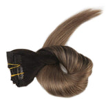 Ombre Brown Clip in Hair Extensions  #2#8