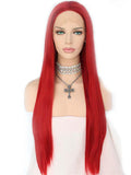 Long Straight Red Synthetic Lace Front Wigs