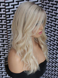 Long Ombre Blonde Human Lace Front Wigs 2 tones 100%  Human 150 Density Preplucked Wigs