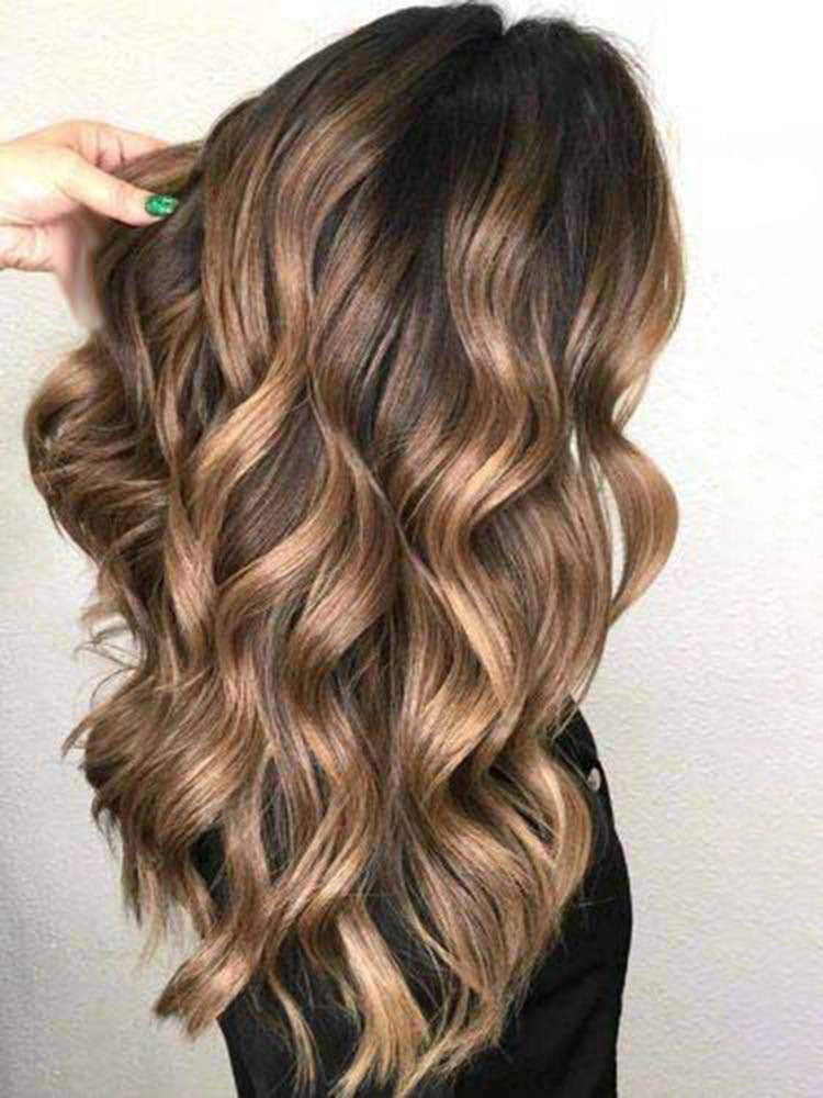 Ombre Brown Highlight Human lace Front Wigs Wigs Remy Natural Wigs