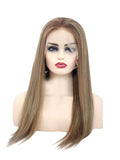 Chestnut Brown to Blonde Highlights Human Lace Front Wigs Preplucked Natural Hairline Wigs
