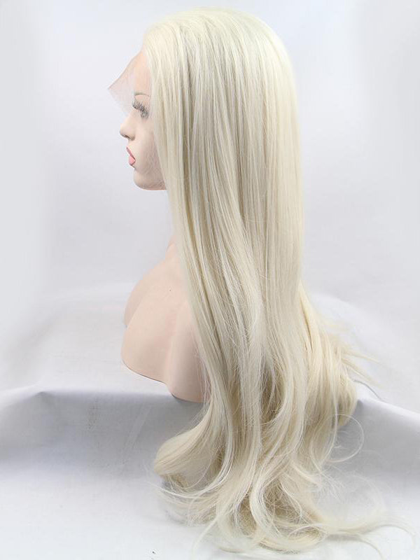 Long Wavy Blonde Synthetic Lace Front Wigs