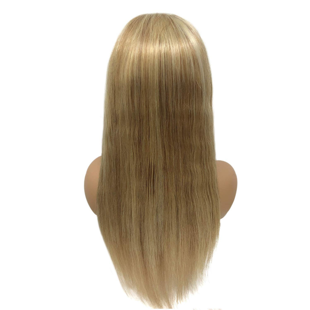 Highlighted Lace Front Human Hair Wig Golden Brown to Blonde Remy Human Wig