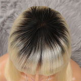 Ombre Blonde 1b613 Short bob Human Lace Front Wigs With Bangs Short Blonde human Wigs