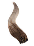 Ombre Clip In Hair Extensions #4 Brown Fading to #18 Blonde Extensions