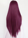 Long Straight Purple Synthetic Lace Front Wigs