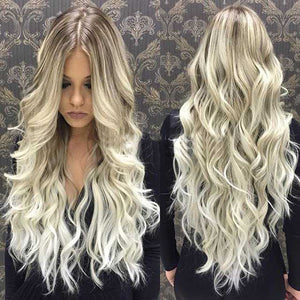 Long Ombre Blonde Human Wigs Real Human Lace Front Wigs 360 lace Wigs with bady hair