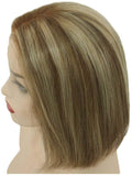 Blonde Bob Lace Front Wigs Human Hair Glueless Ombre Human Hair Bob Wig Highlighted #6 Chestnut Brown with #613 Bleach Blonde Pre Plucked Bob Wigs