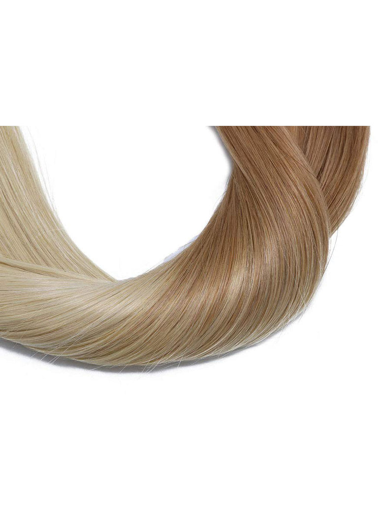 Ombre Blonde hair Extensions Golden Brown to Platinum Blonde #12 to #60