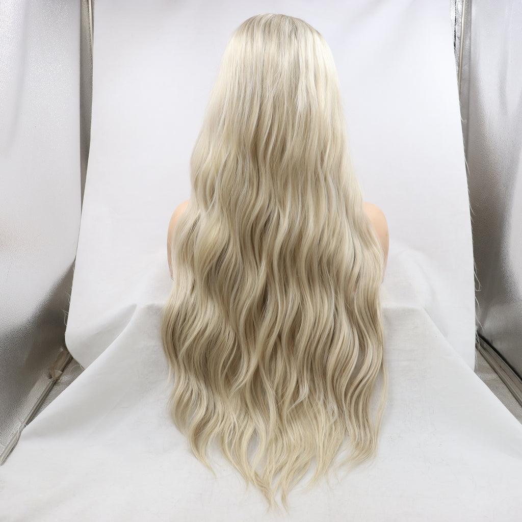 Ombre Blonde Wavy Synthetic Lace Front Wig