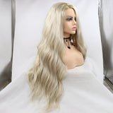 Ombre Blonde Wavy Synthetic Lace Front Wig