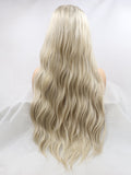 Long Straight Ombre Blonde Synthetic Lace Front Wigs