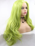 Green Long Wavy Synthetic Lace Front Wig