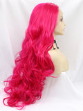 Long Red Wavy Synthetic Lace Front Wig
